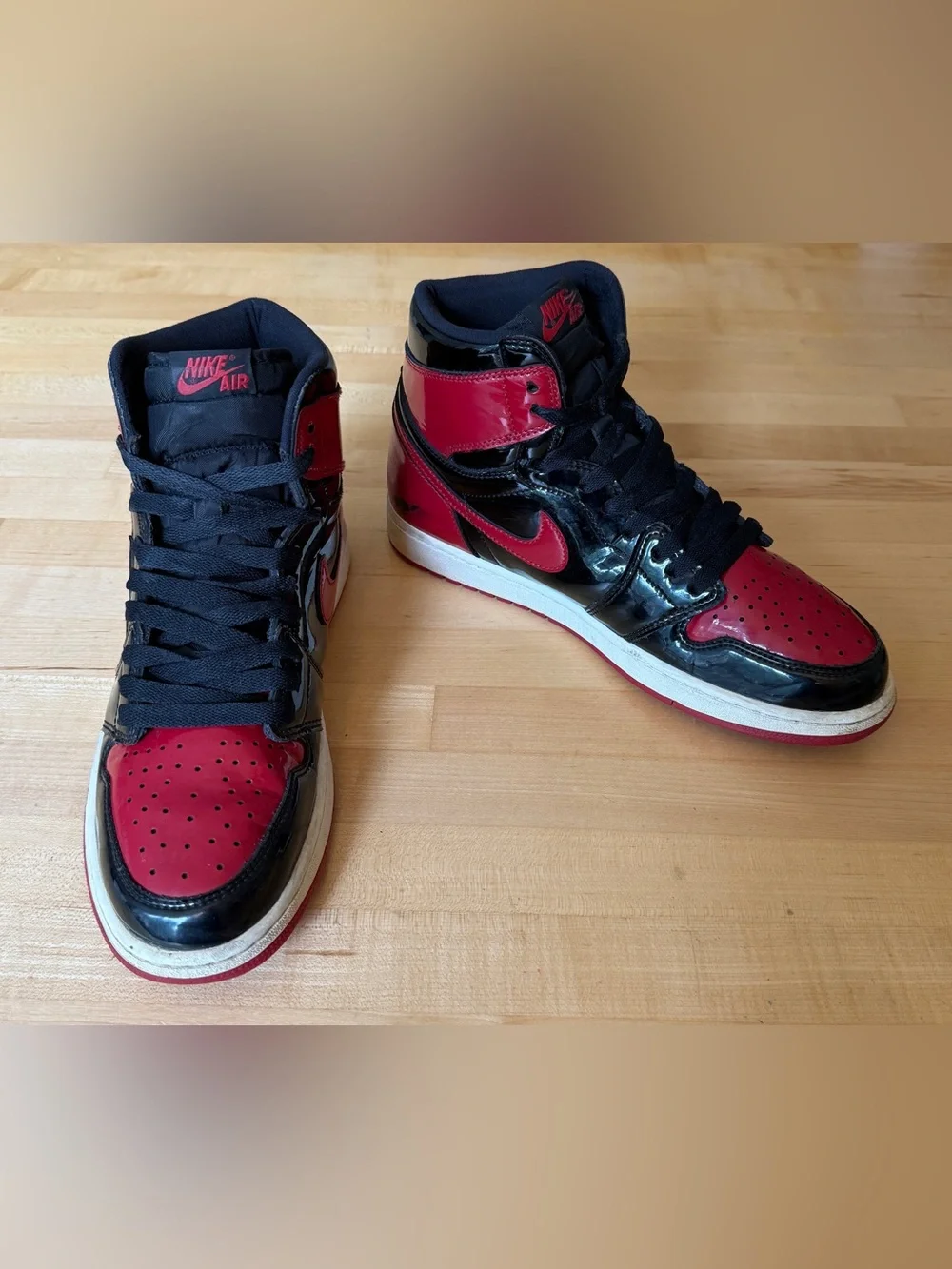 🏀Air Jordan 1 Patent Bred Retro High OG Size 13 Mens Sneakers 2021 555088-063